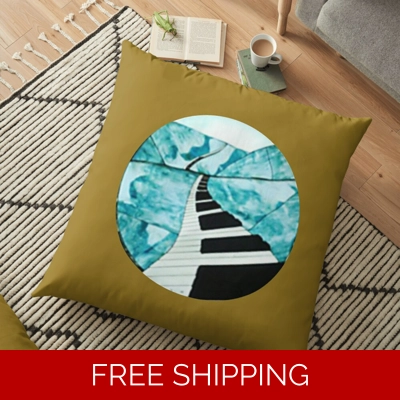 Floor Pillow Case Piano Window Logo Full